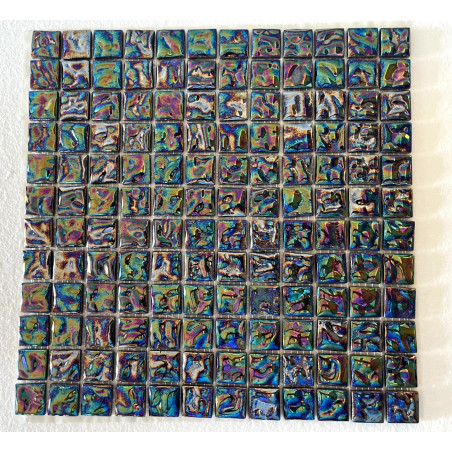 Mosaique noir nacré relief