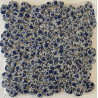 mosaique galet japonais bleu et blanc mix motif picassiette en plaque 29 cm