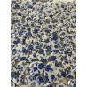 Mosaique galets emailles  fleur jasmin d'orient picassiette bleu fonce plaque 29 cm