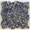 mosaique galet japonais bleu et blanc mix motif picassiette  effet écorce en plaque 29 cm