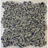 mosaique galet japonais bleu et colorés esprit porcelaine de Chine picassiette en plaque 29 cm