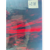 plaque de verre semi translucide rouge avec marbrure noir