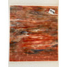 plaque de verre rouge et brun effet globules ref rb11MA format 26 par 30 cm