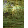 plaque de verre vitrail vert marbré de brun semi-translucide avec ondulations ref 59LLG plaque de 30 par 26 cm
