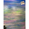 plaque de vere bleu vert rose dépoli comme une peinture de Monet