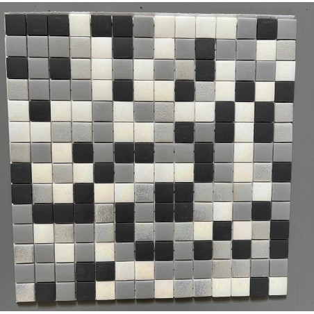 Mosaique promotion en lot de 6 M² gris anthracite blanc nacré 2.3cm Achat mosaique m²