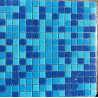 mosaique pâte de verre 2 cm mix bleu fin de série