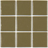 Brun vert kaki mosaïque émaux brillant bord droit 2.3 cm par plaquette de 20 carreaux