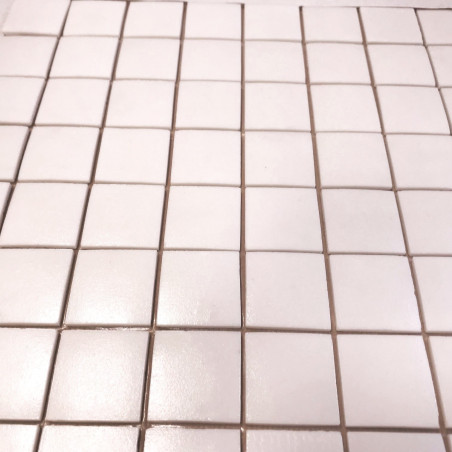 Mosaïque blanc cassé mat 4 cm le M² pose papier belle face