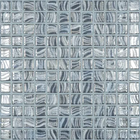 Glitter bleu foncé marine ondes nacrées effet écume mosaique 2.5 cm par plaque 31.7 cm