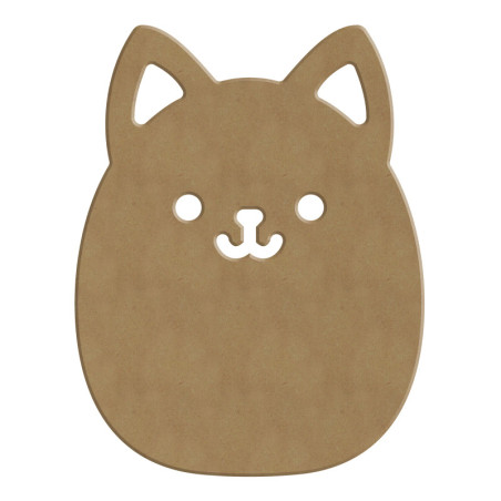 Chat kawaii 16 cm support bois pour mosaïque