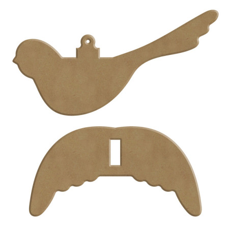 Oiseau colombre 3 D à suspendre 20 cm en mosaiques en bois mdf objet chez made in mosaic