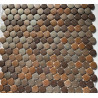 Mosaique pate de verre rond pastille brun doré au M² Achat mosaique outlet