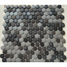 Gris noir métal mix brillant et mat ambient rond pastille mosaïque au M² outlet