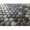 Mosaique pate de verre rond pastille noir gris métal au M² Achat mosaique outlet