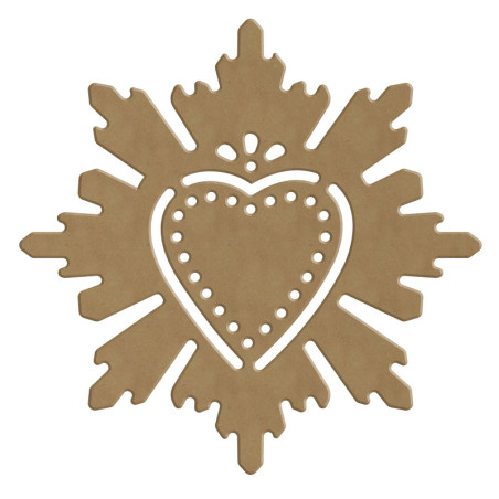 Coeur rayonnant ex voto par 20 cm support bois pour mosaïque