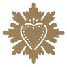 Coeur rayonnant ex voto par 20 cm support bois pour mosaïque