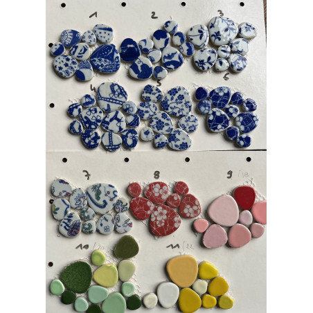 Mosaïque galets japonais émaillés  couleurs au choix au M²