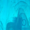 Bleu cyan marbré translucide verre vitrail 833-93 fusing 96 plaque de 30 par 20 cm