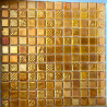 Mosaique emaux de verre dore gold nacre  50 % relief par plaque de 31 cm Achat mosaique