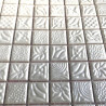 Blanc relief pandora mat nacré mosaïque 2.4 cm émaux de verre au mètres carré