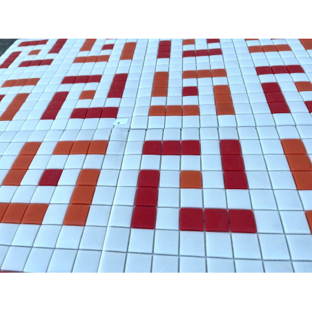 Mosaique decor PALM Cubes  rouge uni et nacre 1 m² Mosaique prix outlet
