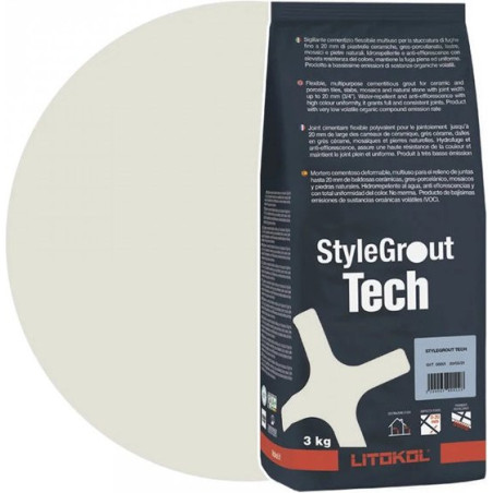 Ciment joint Style Grout tech  par 3 kg blanc mosaique ref white 2 de Litokol joint souple