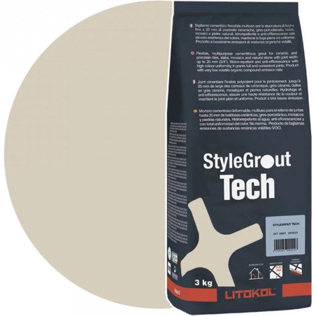Ciment joint Style Grout par 3 kg beige clair ref ivory 2 de Litokol joint haute performance