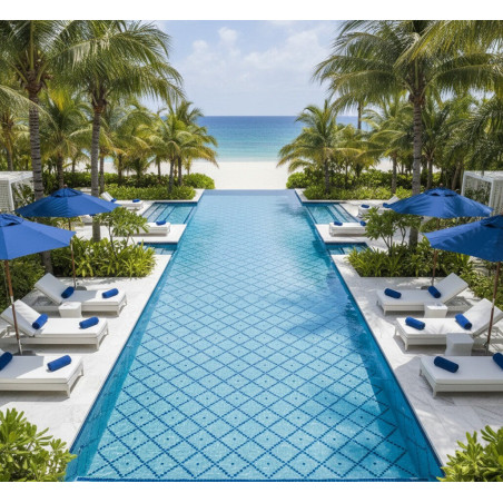 Mosaique piscine decor Fornells collection Marine