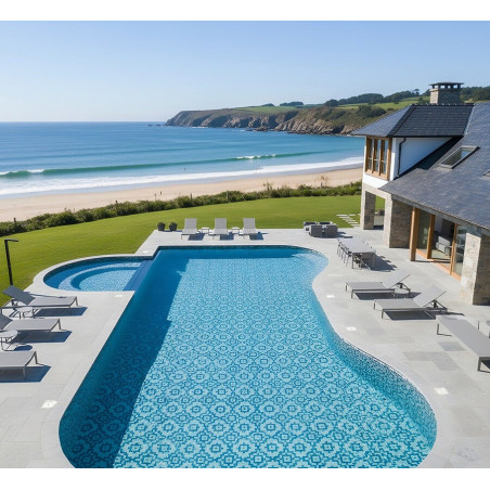 Mosaique piscine decor Zahara collection Marine