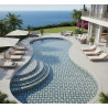 Mosaique piscine decor tressage mundaka collection Marine