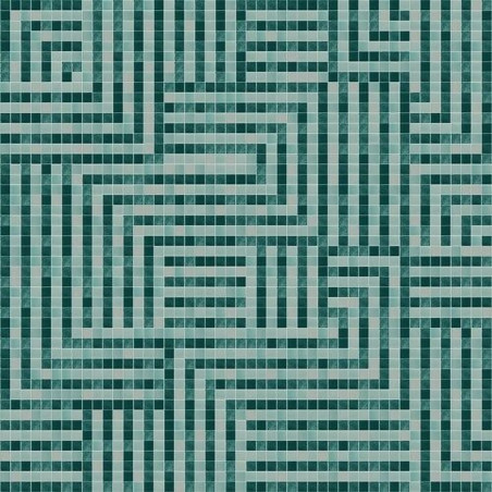 Mosaique piscine decor tressage procida collection Marine