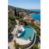 Mosaique piscine decor tressage procida collection Marine