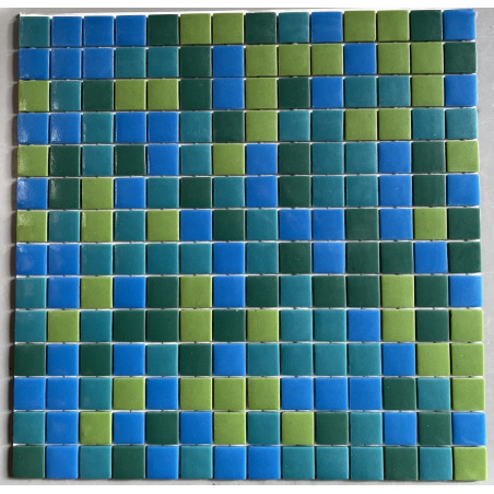 Bleu vert mosaïque émaux 2.3 cm brillant  par M² outlet
