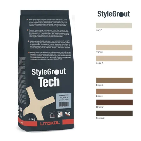 Beige 3 ciment joint Litokol stylegrout 0-20 mm hydro plus par 3 kilos