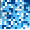 Bleu et blanc mosaïque mix esprit années soixante uni lisse 2.3 cm par M² petit prix outlet