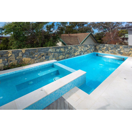 Bleu azur moucheté CARIBE mosaïque bleu piscine émaux brillant pleine masse par M²