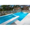 Bleu azur moucheté CARIBE mosaïque bleu piscine émaux brillant pleine masse par M²