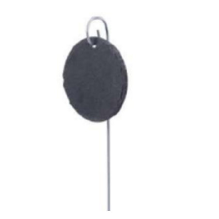 Ardoise ronde 10 cm présentoire à suspendre avec tige inox 40 cm  décoration jardin et mosaïque