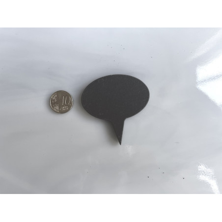 Ardoise étiquette oval ellipse 6,5 cm écritoire à planter