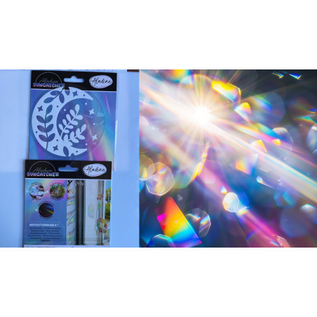 Suncatcher attrape lumière autocollant pvc pour vitre lune étoilée