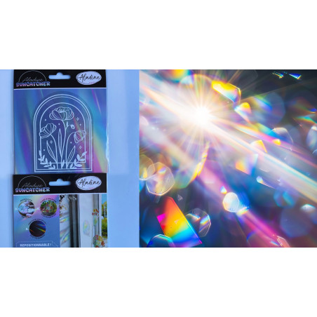Suncatcher attrape lumière autocollant pvc pour vitre coquelicots dans une fenêtre