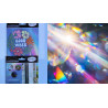 Suncatcher attrape lumière autocollant pvc pour vitre good vibes avec fleur seventy's