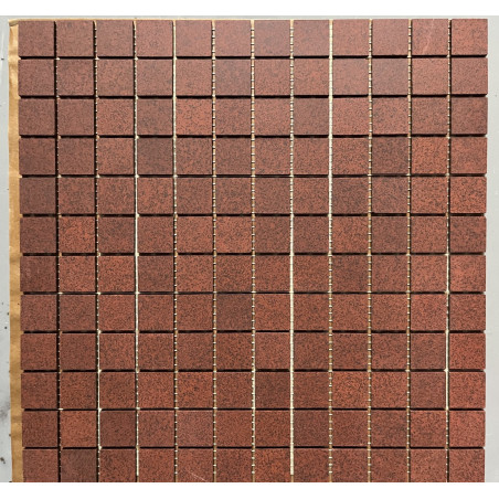 Mosaique carrelage mat rouge lave noir 2,4 cm vendu au M² filet Achat de carrelagegrès céram pleine masse