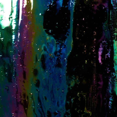 Noir nacré iridescent opaque plaque de 30 par 22 cm