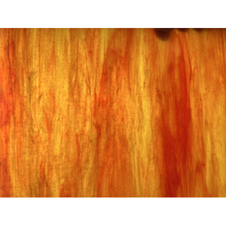 Stipple effet glacé orange flammé marbré opalescent plaque de 30 par 26 cm