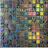 Noir relief nacré drop et 50% mat nacré mosaïque 2.4 cm émaux de verre par plaque 31.5 cm