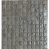 Gris relief nacré drop et 50% mat nacré mosaïque 2.4 cm émaux de verre par plaque 31.5 cm