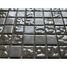 Mosaique emaux de verre gris vulcano nacre et mat par plaque de 31.6 cm Achat mosaique salle de bain