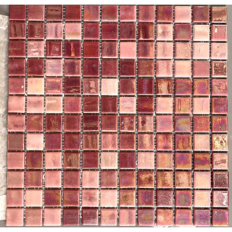 Rose parme mix nacré gloss mosaïque émaux par plaque 31.7 cm
